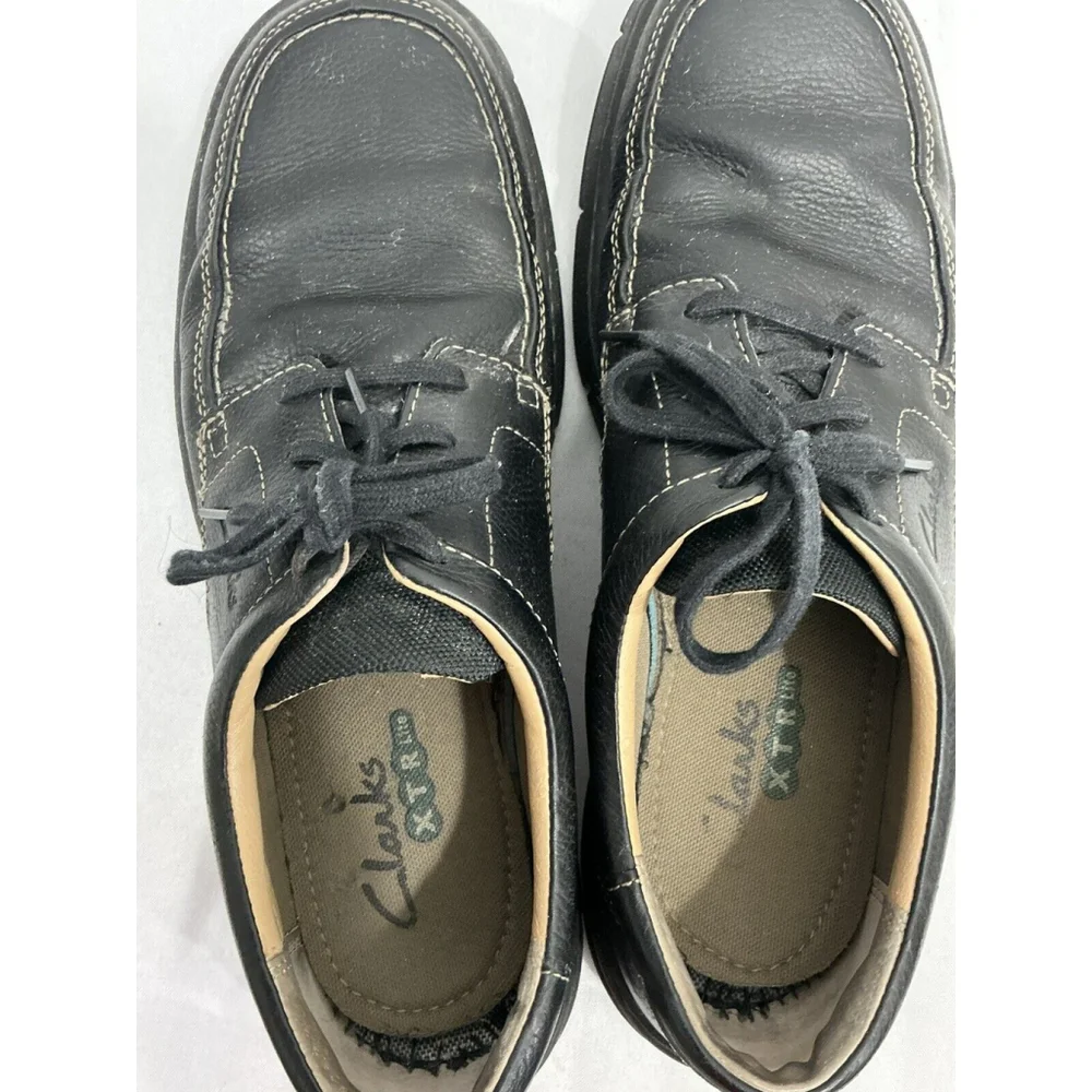 Men’s Clarks XTR Lite Size 11.5 M Black Leather Lace Up Oxford Shoes